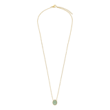 Stainless steel goldplated ketting met hanger met groene aventurijn voor dames
