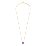 Halskette aus Edelstahl, vergoldet, mit Amethyst
