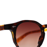 Braune runde Sonnenbrille mit Pantherprint