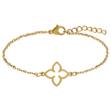 Armband aus Edelstahl, vergoldet, mit ovaler Blume