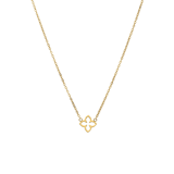 Stainless steel goldplated ketting met hanger ovale bloem voor dames