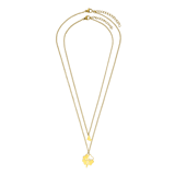Stainless steel goldplated ketting met hanger klaver voor dames