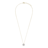 14 karaat geelgouden ketting met hanger met 15 labgrown diamanten 0,50ct voor dames