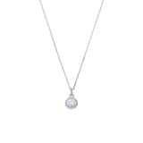 Zilveren sieradenset ketting met hanger en bijpassende oorbellen met zirkonia voor dames