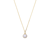 Zilveren sieradenset goldplated ketting met hanger en bijpassende oorbellen met zirkonia voor dames