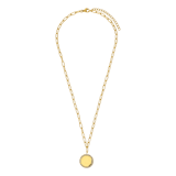 Stainless steel goldplated ketting met hanger graveerplaatje met kristal voor dames