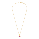 Silbernes, goldbeschichtetes Kinderset Herz mit rosa Kristall