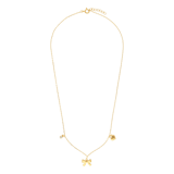 Silberne, goldbeschichtete Kette mit Schleife