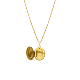 Edelstahlkette mit ovalem Medaillon und Zirkonia für Damen