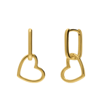 Zilveren goldplated ketting met hanger en oorbellen