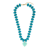 Edelstahl-Perlenkette mit Herzanhänger für Damen