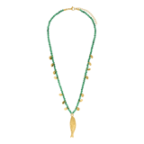 Edelstahl-Perlenkette mit Fischanhänger für Damen