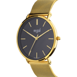 Regal dameshorloge met goud kleurige mesh band