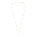 14 karaat gouden ketting met zirkonia en zoetwaterparel