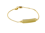 Kinder-Plattenarmband, 585 Gelbgold, Gourmet-Kettenglieder