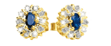 14k geelgouden oorbellen diamant en saffier 0,10ct