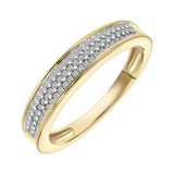 14 Karaat geelgouden ring met 75 diamanten 0,20CT