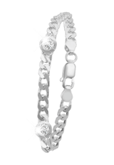 Zilveren armband met gourmet schakel & zirkonia