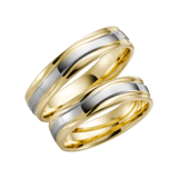 14 K bicolour trouwring geel/wit Daisy Dames H40