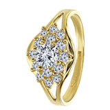 14 Karaat geelgouden ring met zirkonia