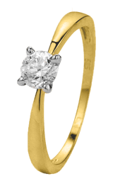 Solitär-Ring, 585 Gelbgold, mit Zirkonia