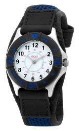 Regal-Kinderuhr für Jungen mit blauem Band R28860-113