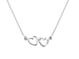 Zilveren hartjes ketting met zirkonia voor dames