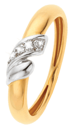 14 karaat bicolour ring met zirkonia