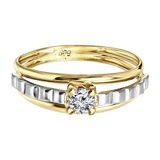 Zweifarbiger Ring, 585 Gold, mit Zirkonia