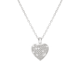Zilveren ketting&hanger hart kristal voor dames