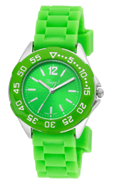 Regal-Kinderuhr für Jungen mit grünem Band R37800-434