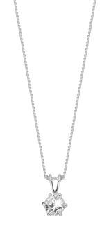 Zilveren ketting met hanger zirkonia voor dames