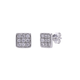 925 Silberne Herrenohrringe mit viereckigem Zirkonia