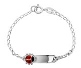Plättchenarmband für Kinder, 925 Silber, Marienkäfer