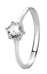 Silberner Solitärring mit Zirkonia