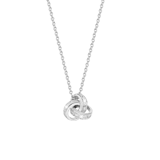 Silberkette und Charms in Knotenform mit Zirkonia