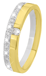 Zweifarbiger Goldring mit Diamant