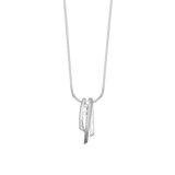 Zilveren ketting & hanger mat/glans met zirkonia