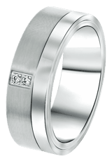 Gerecycled stainless steel liefdesring milan dames