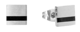 Quadratische Herrenohrringe aus Edelstahl mit schwarzem Detail