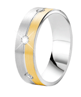Zilveren goldplated liefdesring Monaco met zirkonia voor dames