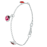 Zilveren kinder bedelarmband lieveheersbeestje