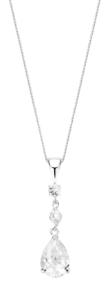 Silberkette und Charms mit Zirkonia 45 cm