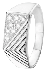 925 Silber Siegelring für Herren mit Zirkonia