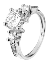 Zilveren ring met zirkonia