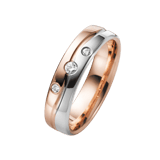 14K trouwring rose/wit met diamant Iris Dames H34R