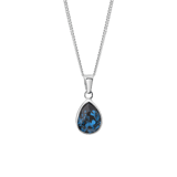 Zilveren ketting met blauwe kristal voor dames