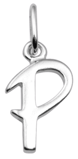 Silberner Buchstabenanhänger P