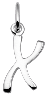 Silberner Buchstabenanhänger X