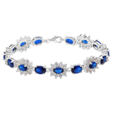 Silberarmband Zirkonia blau